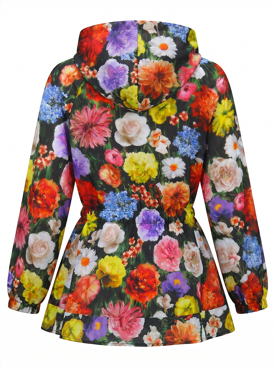 Flower Bomb Drawstring Hoodie view 3