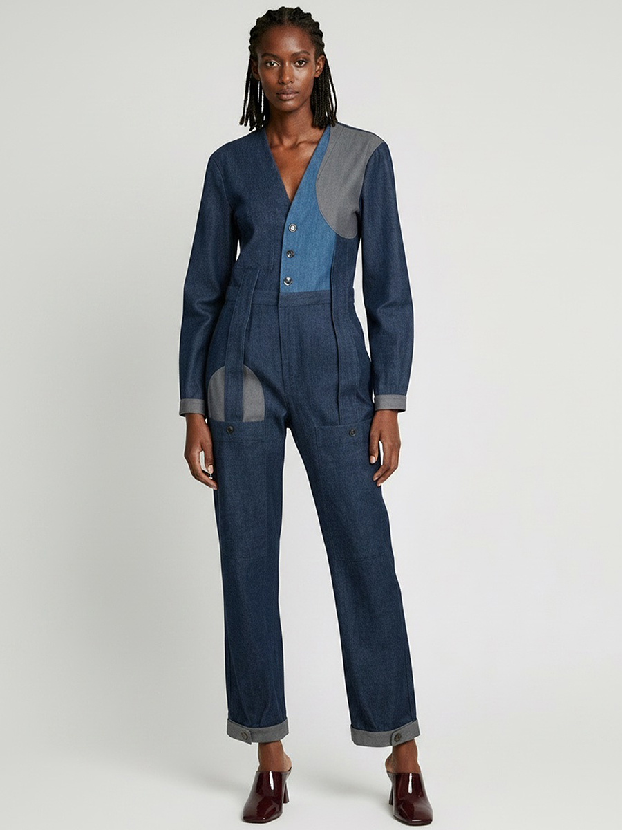 Blue Print Jumpsuit view 4
