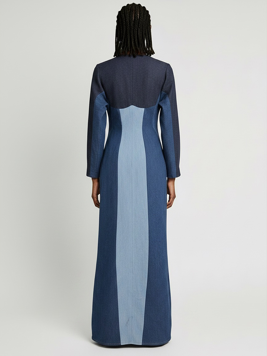 Blue Print Maxi Dress view 5