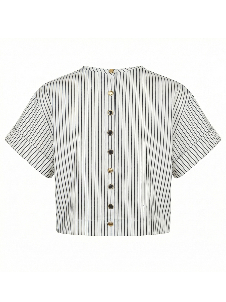 First Prize Boxy Graphic Striped Tee view 3
