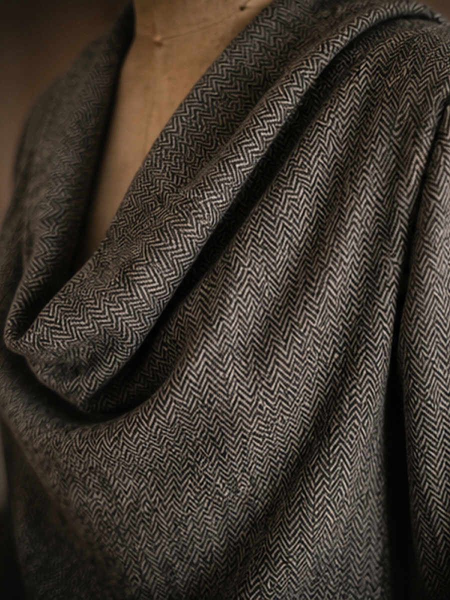 Herringbone Cowl Hoodie